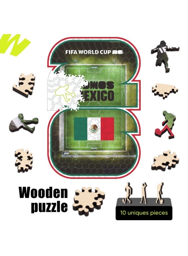 FIFA World Cup لغز خشبي مرخّص رسميًا من كأس العالم FIFA 26 – إصدار المكسيك بتصميم ملعب كرة القدم – 200 قطعة | مناسب لعمر 14 سنة فما فوق، هدية فاخرة وقطعة ديكور - Image 2